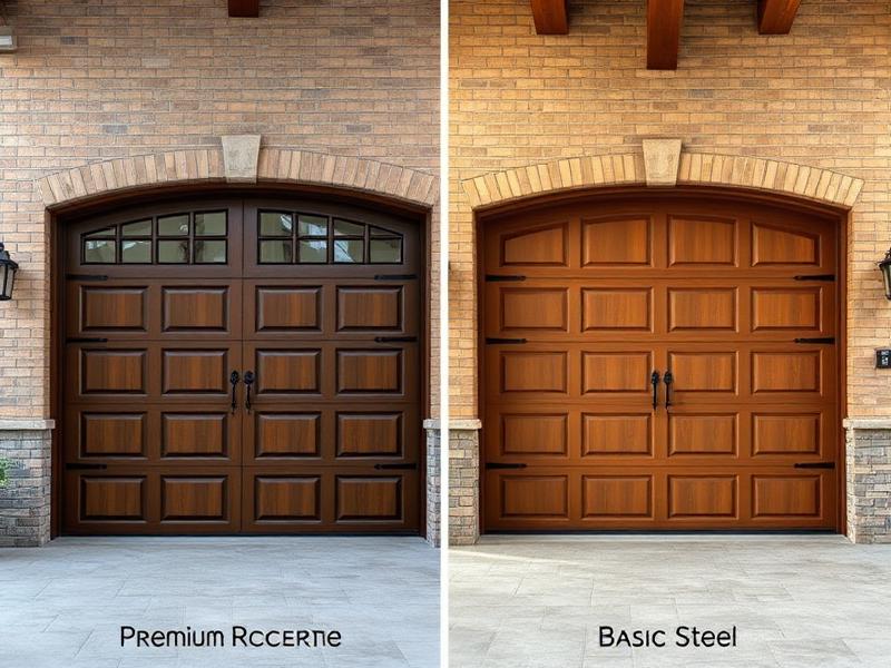 Side-by-side comparison of premium insulated and standard garage doors